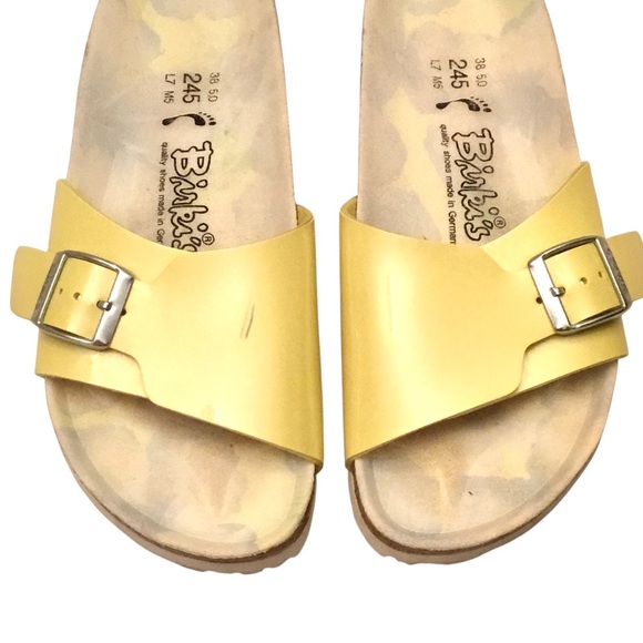 Birkenstock Catalina Birki’s Yellow Slide Sandal Birko-Flor Size: 7 Med/Narrow - Picture 6 of 12